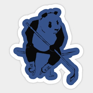 Panda playing hockey Sticker